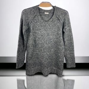 FILIPPA K Grey Marled Chunky Knit Wool Blend V Neck Sweater Size XS